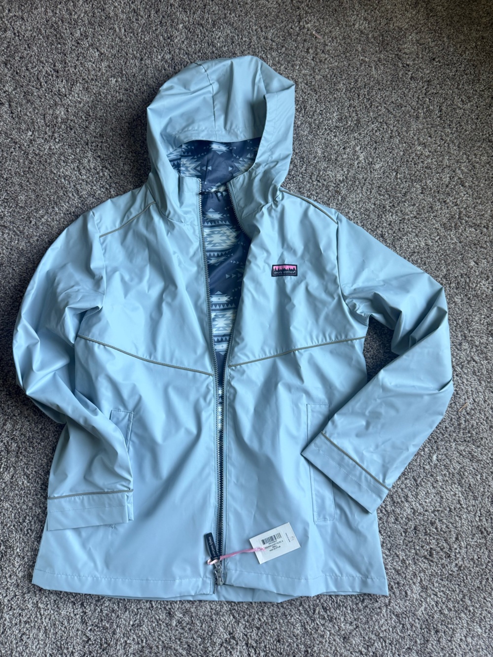 Simply Southern Women's Pale Blue Rain Jacket